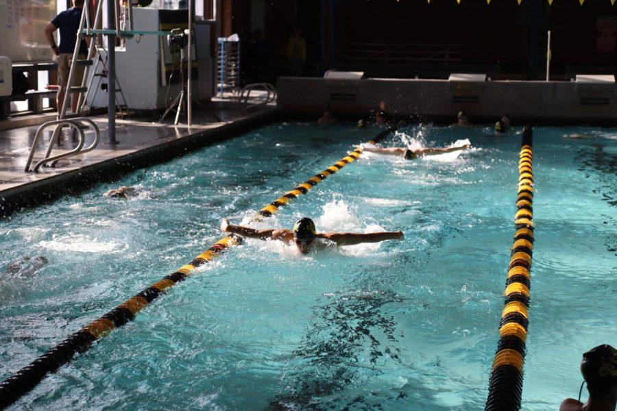 Swim+team+member+during+practice+at+the+school+swimming+pool+on+January+27%2C+2022